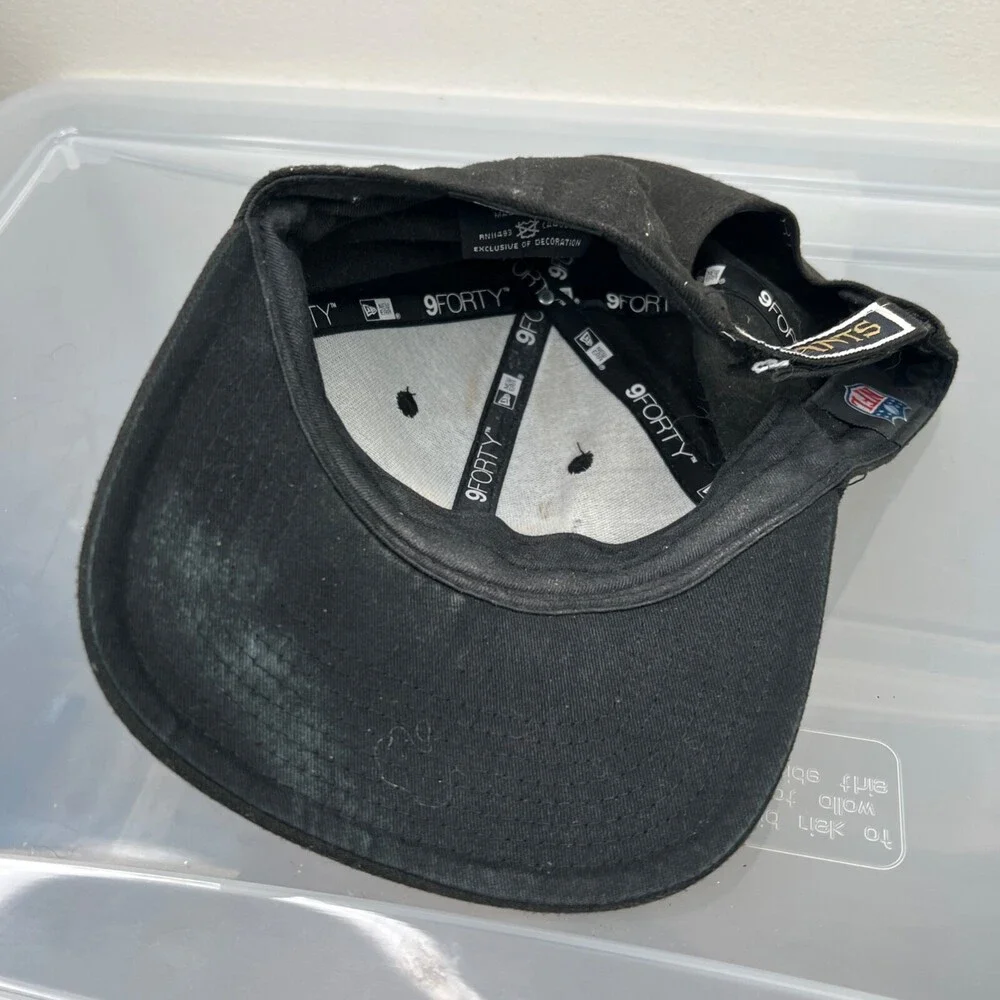 New Era New Orleans Saints Hat Mens Black Strap‎ Baseball Cap NFL Football Logo